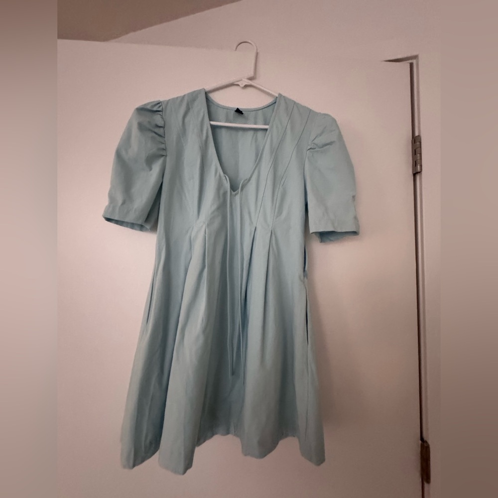 Valija Sky Blue Mini Babydoll Dress